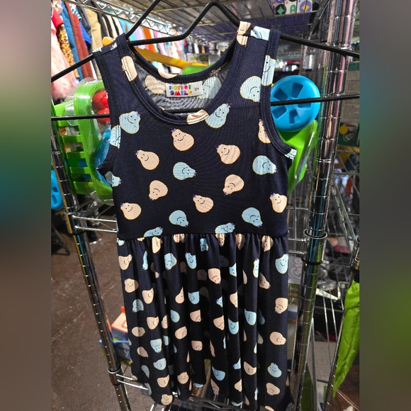 Cute Navy Dress with Bear Print - Picture 1 of 4